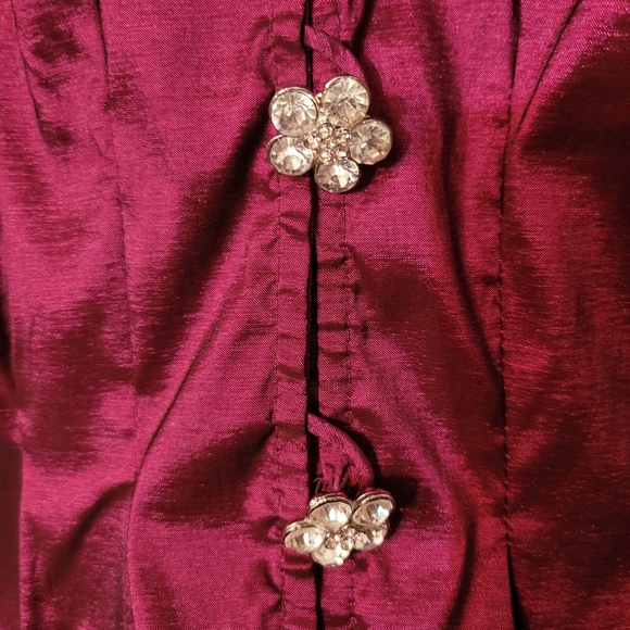 Vintage Timeless Plum Pink Ruffle Occasion button down Blouse New without tag! - Picture 7 of 9